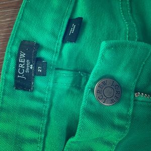 Bright Green JCrew Matchstick Jeans